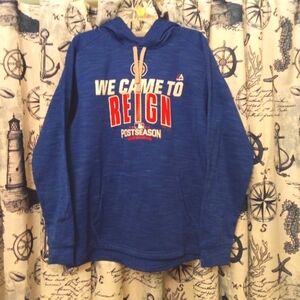 Majestic Chicago Cubs 2016 We Came To Reign Postseason Hoodie Sweatshirt Medium
